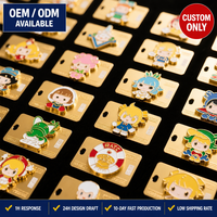 Pins de Esmalte Personalizados al por Mayor, Insignias Metálicas Bañadas en Oro, Broches de Solapa Chibi Kawaii, OEM ODM Directo de Fábrica, MOQ Bajo