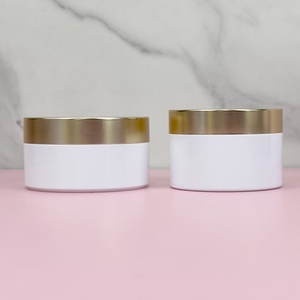 Wholesale 100ml 150ml 200ml 250ml Thick Wall White Plastic Jar and Gold Lids Luxury Clear Plastic Jars for Cosmetic Cream - Product Image 5