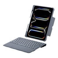 Nouveau clavier détachable avec pavé tactile, support pour stylet, étui en plastique LED pour iPad Air 11" M2/M3/M4 2024-2026 4/5 Pro 11" 2018-2022 Type-C BT