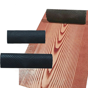 Rodillo de grano de madera Goma suave Herramienta de pintura de grano de madera Pintura de pared de goma Rodillo de madera - Product Image 1