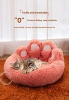 Lit pour chien et chat double face, respirant, de luxe, en forme de patte d'ours, pour l'hiver, vente en gros, personnalisable