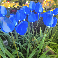 Lampes à piquet en forme de tulipe Momovalley, éclairage extérieur imperméable à LED, décoration de jardin, éclairage paysager pour cour, patio, allée