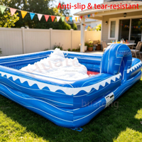 Piscine gonflable commerciale d'extérieur pour jeux de savon, fêtes sportives, enfants et adultes, piscine à bulles, piscine à mousse pour fêtes