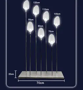 7 헤드 꽃 디자인 산책로 통로 도로 가이드 라이트 크리스탈 웨딩 도로 리드 파티 이벤트 장식용 아크릴 센터 피스