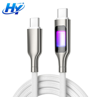 Câble de charge rapide et de transfert de données en alliage de zinc à double connecteur Type-C 100W, accessoires mobiles, fabricant, vente en gros, câble USB Type-C