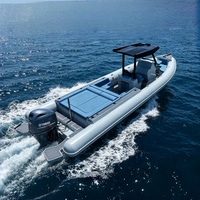 Bateau semi-rigide en aluminium 990 Orca Sport 9,9 m (33 pieds) avec coque en Hypalon pour sports nautiques, pêche et croisières familiales