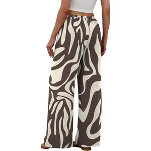FOXA Pantalones anchos para mujer, pantalones Palazzo fluidos con cordón y cintura elástica, pantalones con bolsillos, ropa de verano para vacaciones en la playa - Product Image 5
