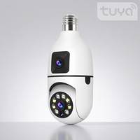 Caméra ampoule WiFi double objectif, application Tuya, vision nocturne 1080P, 360° °   Installation facile de la vidéosurveillance intérieure