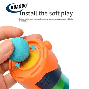 HUANUO mainan tembakan plastik 2 pak, dengan 12 bola, mainan menembak udara, pistol bola peluru lembut untuk anak-anak - Product Image 3