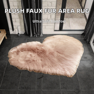 Tapis en fausse fourrure de mouton en polyester lavable de haute qualité fabriqués en Chine, faits à la machine, couleur unie moderne, avec support en polypropylène - Product Image 2
