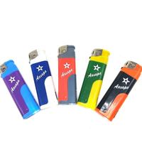 Briquet électronique rechargeable de butane du logo LED blanche faite sur commande de fantaisie pour le tabagisme de cigarette