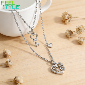 สร้อยคอจี้รูปหัวใจประดับเพชรซิคอน สแตนเลสสตีลเคลือบทองหนาแบบ PVD ไม่ลอกลาย ดีไซน์ตามสั่ง - Product Image 4