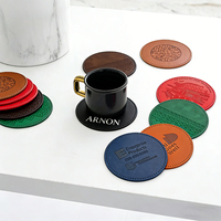 Sous-verres en cuir personnalisés avec logo, imperméables et résistants à la chaleur, en cuir PU, pour café, bar, hôtel, table