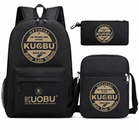 Lot de 3 sacs à dos en gros avec fermeture éclair, sac d'école, sac bandoulière et trousse assortie pour étudiants adolescents et campus