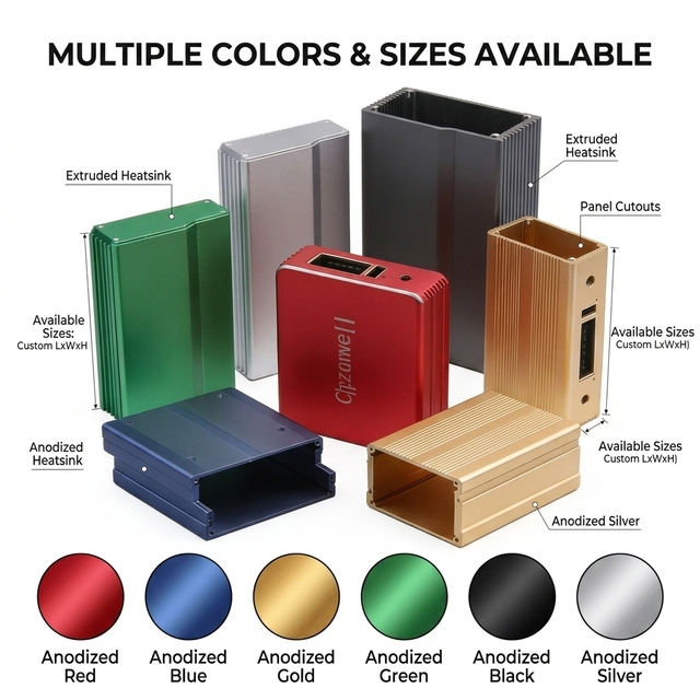 Rugged Aluminum Extruded Housing for Power Supply Case and Electronic Equipment with Anti-Corrosion Finish