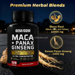 Konsantre Siyah Kırmızı Sarı Maca 10000mg Kore Panax <span class=keywords><strong>Ginseng</strong></span>'i 1400mg Yetişkinler İçin Besin Takviyesi Enerji Dayanıklılığı Odaklanmayı Destekler - Product Image 4