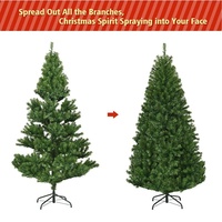 Arbre de Noël Artificiel de 180 cm (6 pieds) en Gros, Charnières Faciles à Assembler, Base Métallique Durable pour Décoration Commerciale