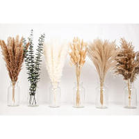 Combinaison de décorations de mariage artisanales en eucalyptus préservé, herbe de la pampa séchée et herbe de queue de lapin en vrac pour la Fête des Mères et Noël