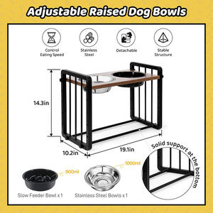 JH-Mech Mengurangi Ketegangan Leher dan Sendi 4 Tingkat Ketinggian yang Dapat Disesuaikan Ideal Tahan Lama dan Kokoh Mangkuk Anjing yang Dapat Diangkat dan Disesuaikan - Product Image 3