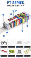 Bloc de bornes double niveau DIN Rail PTTB 2.5 à insertion rapide, connecteur de câblage traversant 2,5 mm² pour armoire de commande