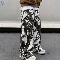 Pantalon de survêtement décontracté pour homme, coupe ample, style charpentier, grandes tailles, multi-poches, en coton French Terry, impression DTG