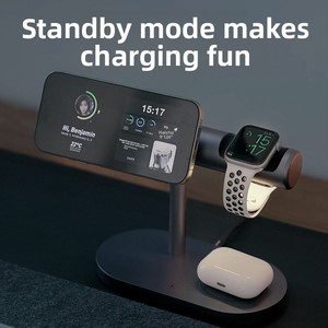 Qi2 3-in-1 Không Dây Sạc Từ Kim Loại Dọc Đứng Di Động Điện Thoại Không Dây Sạc Dock Trạm Điện Thoại + Tai Nghe + Đồng Hồ - Product Image 6