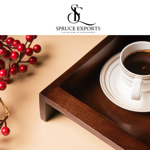 Bandeja DE SERVICIO DE MADERA Rectangular moderna con acabado de nogal para desayuno en casa, café, té y boda, Diwali, decoración del hogar - Product Image 3