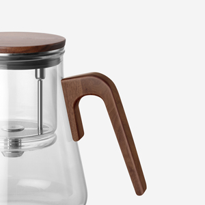 Théière en verre borosilicate de haute qualité BP12, résistante à la chaleur, 27 oz, avec infuseur, <span class=keywords><strong>tasse</strong></span>, théière à eau rotative magnétique - Product Image 4