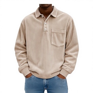 Sudadera de <span class=keywords><strong>Hombre</strong></span> con Cuello Cruzado Estilo Europeo Americano, Cálida, Holgada, de Color Sólido, Transpirable, Informal, de <span class=keywords><strong>Pana</strong></span>, 100% Nailon - Product Image 1