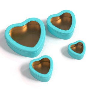 Scatola di Latta a Forma di Cuore con Piccola Finestra per Caramelle, Fragranze e Decorazioni, Confezione Regalo <span class=keywords><strong>in</strong></span> Metallo - Product Image 2