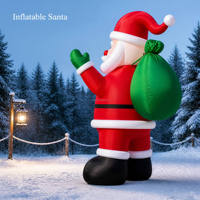 Père Noël gonflable géant éclairé avec sac de cadeaux, décoration de Noël gonflable pour extérieur, jardin, pelouse, exposition de vacances