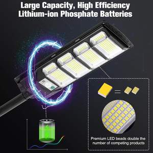 Lámpara Solar LED de 300W 500W 600W 1000W, Precio de Fábrica, Policristalina, para Exteriores, IP65, con Batería AC, para Alumbrado Público - Product Image 6