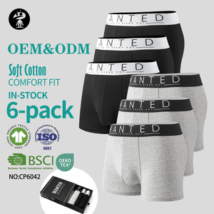 Calzoncillos de <span class=keywords><strong>Hombre</strong></span> de Alta Calidad de Fábrica, Algodón Suave y Elástico, Talla Estadounidense, Cómodos, Ropa Interior Deportiva <span class=keywords><strong>para</strong></span> <span class=keywords><strong>Hombre</strong></span>, Paquete de 6 - Product Image 1