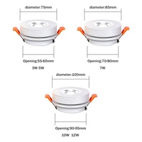 Led Down Light Pliable Encastré Plafonnier Spot 360 Degrés Rotation Led Lampe Cuisine Chambre Salon Éclairage Intérieur