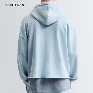 High Quality Oversized Drop Shoulder <strong>Hoodie</strong> <strong>Men</strong> Custom Baggy Pullover Cropped Hoodies <strong>Men</strong> Sweatshirt - Product Image 2