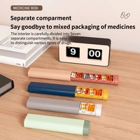 JH Medibox Ht003 OEM Mini Boîte à Pilules Portable de Voyage, Organisateur de Rangement pour Vitamines et Médicaments, 7 Jours, 6 Compartiments, pour Médicaments en Comprimés et Médicaments en Gélules