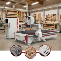 Routeur CNC industriel de haute précision 4*8 pieds avec changement d'outil linéaire automatique pour la découpe de panneaux de mélamine, MDF et contreplaqué