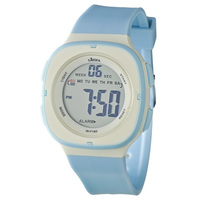 Montre numérique rectangulaire mince LASTKA WF160, résistante à l'eau, rétroéclairage LED, alarme, chronomètre, TPU, pour hommes et femmes, sport