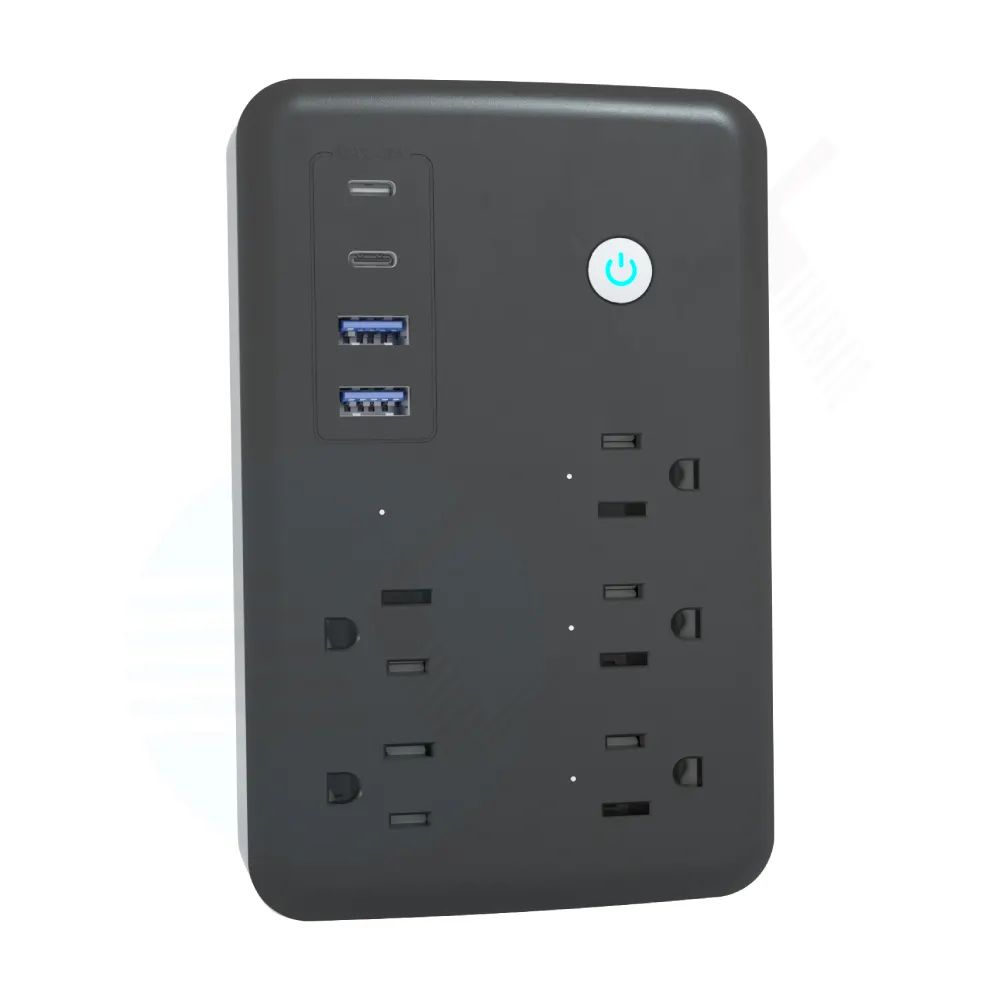 Smart Home System 110V WiFi Blue Tooth 5 Ways NEMA5-15R Socket Power StrpWith 2 Ports USB Type C Charging Sockets