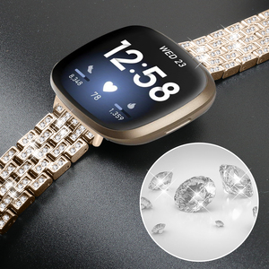 Nouveau diamant <span class=keywords><strong>femme</strong></span> <span class=keywords><strong>luxe</strong></span> en acier inoxydable <span class=keywords><strong>bracelet</strong></span> de montre pour <span class=keywords><strong>Fitbit</strong></span> Versa 3 sens dames <span class=keywords><strong>Bracelet</strong></span> pour <span class=keywords><strong>Fitbit</strong></span> <span class=keywords><strong>bracelet</strong></span> de montre - Product Image 4