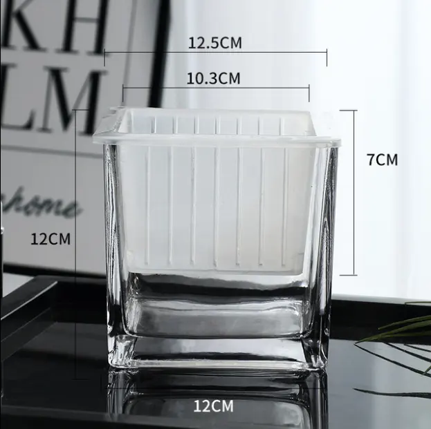 Квадратная прямоугольная зеркальная кубическая ваза и свадебный зеркальный стол вазы хорошего качества стекло для украшения дома прозрачное