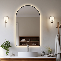 Miroir mural à cadre en aluminium avec éclairage LED, miroir de salle de bain, Espejo De Bao