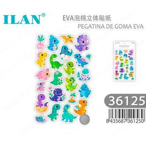 ILAN Pegatinas Decorativas de Espuma EVA 3D con Temática de Dinosaurios para Manualidades Infantiles - Product Image 1