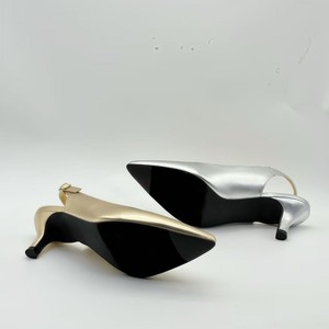 Da donna elegante gattino dorato <span class=keywords><strong>argento</strong></span> tacco tinta unita a punta a vista caviglia schiena Comfort moda estate autunno singolo - Product Image 3