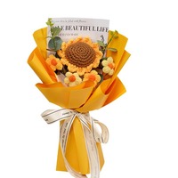 Nouveau bouquet de grandes roses artificielles faites à la main 2025, tricoté au crochet avec du fil de laine pour la Saint-Valentin ou les cadeaux de Noël