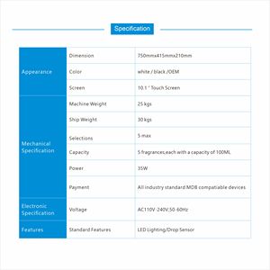 ตู้จำหน่ายน้ำหอมอัตโนมัติ XY 24/7 5 หัวฉีด <span class=keywords><strong>แบบ</strong></span><span class=keywords><strong>ติด</strong></span><span class=keywords><strong>ผนัง</strong></span>และตั้งโต๊ะ พร้อมหน้าจอสัมผัส สำหรับยุโรป - Product Image 5