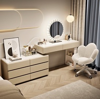 Coiffeuse moderne 2026 avec miroir LED et éclairage intégré, réglable, pour chambre à coucher, meuble de beauté