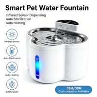 Fontaine à eau automatique sans fil OEM ODM à marque privée pour animaux de compagnie, avec circulation d'eau, pour chats et petits chiens