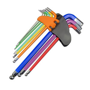 9Pc 1.5mm-10mm Imperial <strong>Torque</strong> Stainless Steel Industrial Grade Color Coded Ball-End Hex Allen <strong>Key</strong> L Wrench <strong>Set</strong> OEM Bicycle - Product Image 5