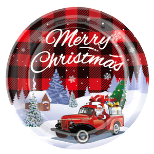 Set Moderno di Piatti e Tovaglioli di <span class=keywords><strong>Carta</strong></span> per Natale, Posate Dorate Usa e Getta con Piatti, Bicchieri, Coltelli e Forchette, Design 'Buon Natale' - Product Image 6